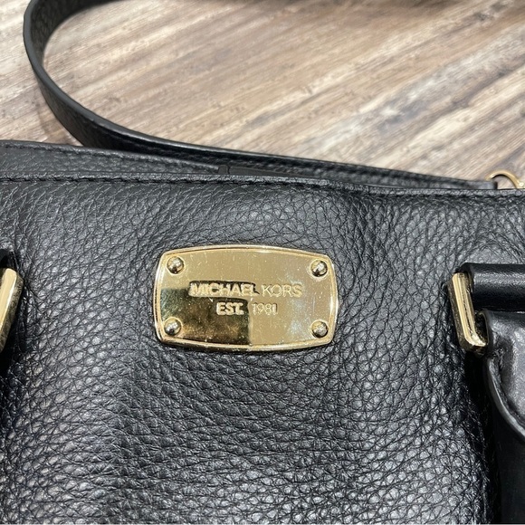 Michael Kors pebble leather Black Satchel handbag shoulder bag - Picture 5 of 16